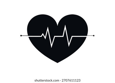 Decorative elegant heart vector with artistic curves and minimalist romantic style