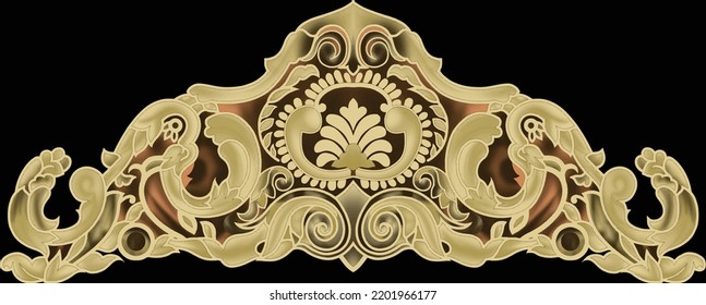 Decorative elegant luxury design. golden elements in baroque, rococo style.seamless vintage pattern. Exquisite baroque design, suitable for textile and wallpaper design.