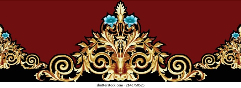 Decorative elegant luxury design.golden elements in baroque, rococo style.Design for cover, fabric, textile, wrapping paper .