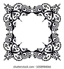 Decorative elegant ornament in the form of a frame or square. Vector illustration on white background.