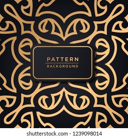 Decorative elegant ornamental pattern background In Gold Color 