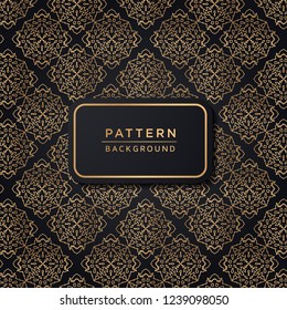 Decorative elegant ornamental pattern background In Gold Color 