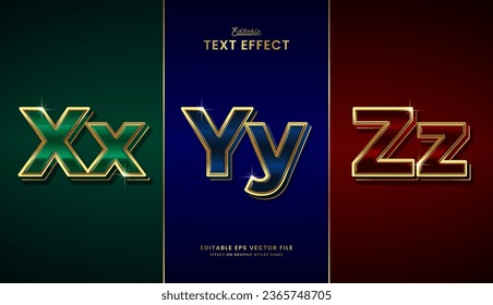 decorative elegant red blue green color editable text effect vector design