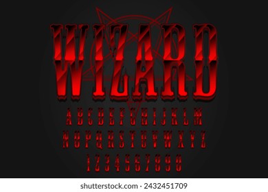 decorative elegant red  wizard editable text effect vector design