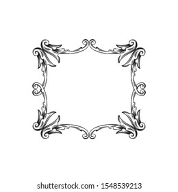 Decorative elegant royal vintage ornament in baroque for wedding invitation card or certificate. 