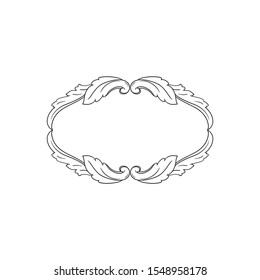 Decorative elegant royal vintage ornament in baroque for wedding invitation card or certificate.
