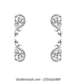 Decorative elegant royal vintage ornament in baroque for wedding invitation card or certificate.