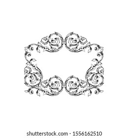 Decorative elegant royal vintage ornament in baroque for wedding invitation card or certificate.