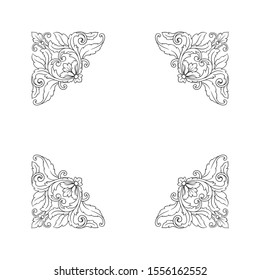 Decorative elegant royal vintage ornament in baroque for wedding invitation card or certificate.