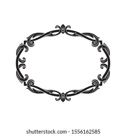 Decorative elegant royal vintage ornament in baroque for wedding invitation card or certificate.