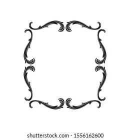 Decorative elegant royal vintage ornament in baroque for wedding invitation card or certificate.