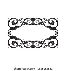 Decorative elegant royal vintage ornament in baroque for wedding invitation card or certificate.