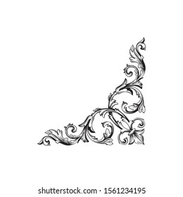 Decorative elegant royal vintage ornament in baroque for wedding invitation card or certificate.