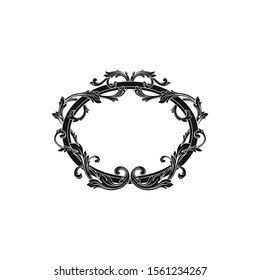 Decorative elegant royal vintage ornament in baroque for wedding invitation card or certificate.