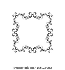 Decorative elegant royal vintage ornament in baroque for wedding invitation card or certificate.