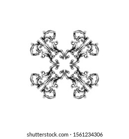 Decorative elegant royal vintage ornament in baroque for wedding invitation card or certificate.