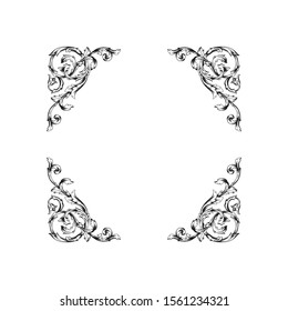 Decorative elegant royal vintage ornament in baroque for wedding invitation card or certificate.