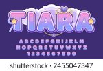 decorative elegant tiara editable text effect vector design