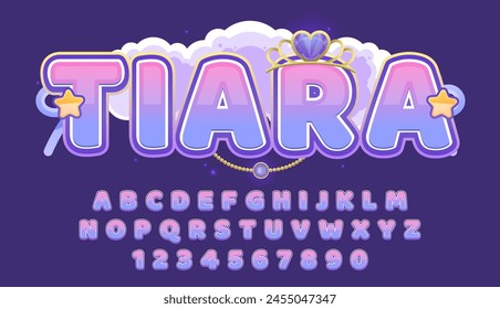 decorative elegant tiara editable text effect vector design