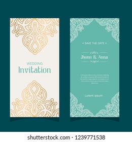 Decorative elegant wedding invitation template