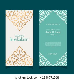 Decorative elegant wedding invitation template