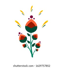 Decorative element with abstract flowers. Good for decorate greeting or wedding cards. Vector flower isolated on white background.