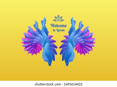 Decorative element for banner, card, poster or web design. Vector art illustration with dynamic effect. 