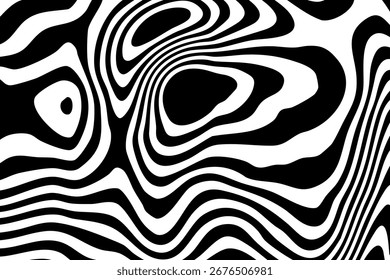 Decorative element with black and white curves that add style. Eps 10
