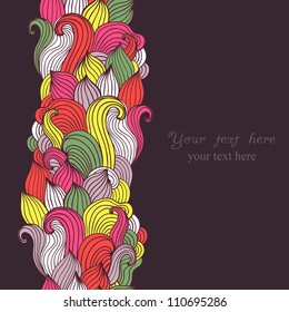 Decorative element border. Abstract invitation card. Template wave design for card. Abstract sea background, wave theme seamless pattern, vector wave ornaments