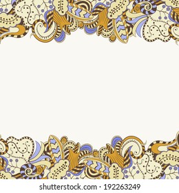 Decorative element border. Abstract invitation card. Template wave design for card. Vector illustration