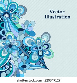 Decorative element border. Abstract invitation card. Template wave design for card.
