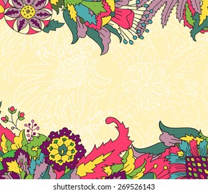 Decorative element border. Abstract invitation card. Template floral  design for card. eps 10 