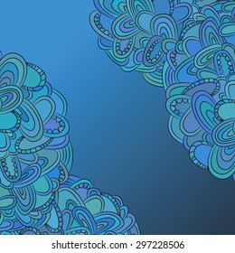 Decorative element border. Abstract invitation card. Template wave design for card. Abstract sea background