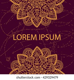 Decorative element border. Abstract invitation card. Template design for card. Handdraw pattern 
