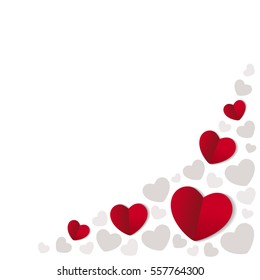 Decorative element border. Abstract invitation card. Template hearts design for card. Vector illustration. Can be used for celebrations, wedding invitation, mothers day and valentines day