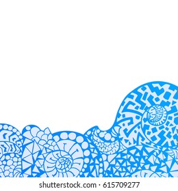 Decorative element border. Abstract invitation card. Template wave design for card.