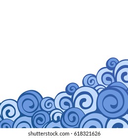 Decorative element border. Abstract invitation card. Template wave design for card.