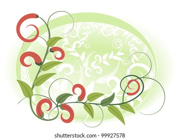 A decorative element with a branch of red pepper