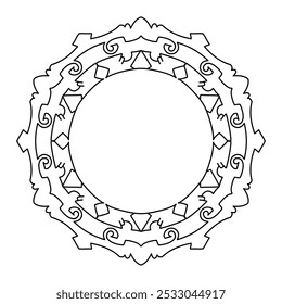 Decorative element with circles for book design, printed materials, wedding or celebration invitations, for albums.