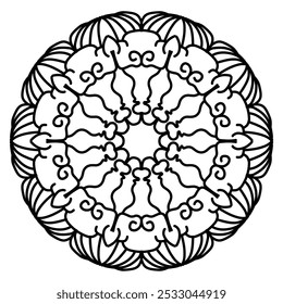 Decorative element with circles for book design, printed materials, wedding or celebration invitations, for albums.