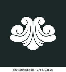 A decorative element in the classicism style. For creating classic designs — frames, invitations, covers, title pages, packaging, textile and branding design. Vector illustration. Stucco fragment. 