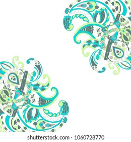 Decorative element corners. Abstract invitation card. Template wave design for card