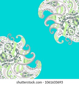 Decorative element corners. Abstract invitation card. Template wave design for card