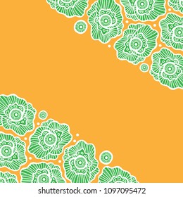 Decorative element corners. Abstract invitation card. Hand drawn design