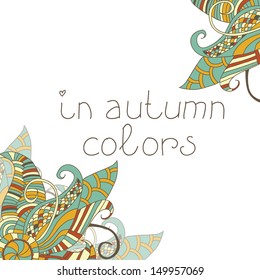 Decorative element corners. Abstract invitation card. Template wave design for card. Beautiful card with unusual pattern in autumn colors. Eps 10  