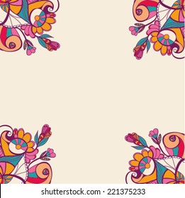 Decorative element corners. Abstract invitation card. Template wave design for card. Abstract sea background, wave theme seamless pattern, vector wave ornaments - summer, maritime theme for design