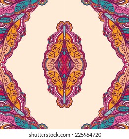 Decorative element corners. Abstract invitation card. Template wave design for card. Abstract sea background, wave theme seamless pattern, vector wave ornaments - summer, maritime theme for design