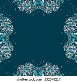 Decorative element corners. Abstract invitation card. Template wave design for card. Abstract sea background,  vector wave ornaments - summer, maritime theme for design