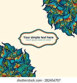 Decorative element corners. Abstract invitation card. Template wave design for card. Abstract sea background, vector wave ornaments - summer, maritime theme for design