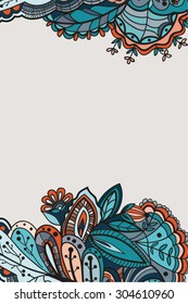 Decorative element corners. Abstract invitation card. Template wave design for card. Abstract sea background, vector wave ornaments - summer, maritime theme for design